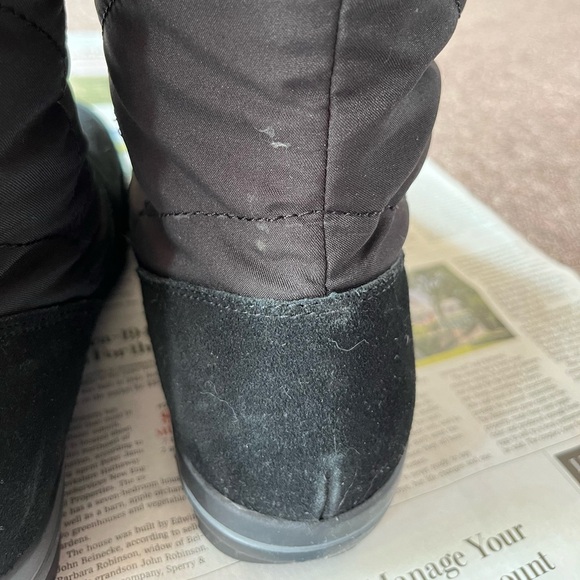 Lands End Black Winter Boots NWT Faux Fur Lined - Picture 8 of 10